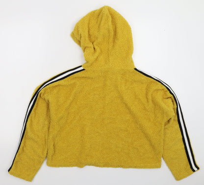 New Look Girls Yellow  Fleece Pullover Hoodie Size 14-15 Years