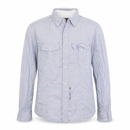 Numero Uno Womens Blue Striped  Basic Button-Up Size L