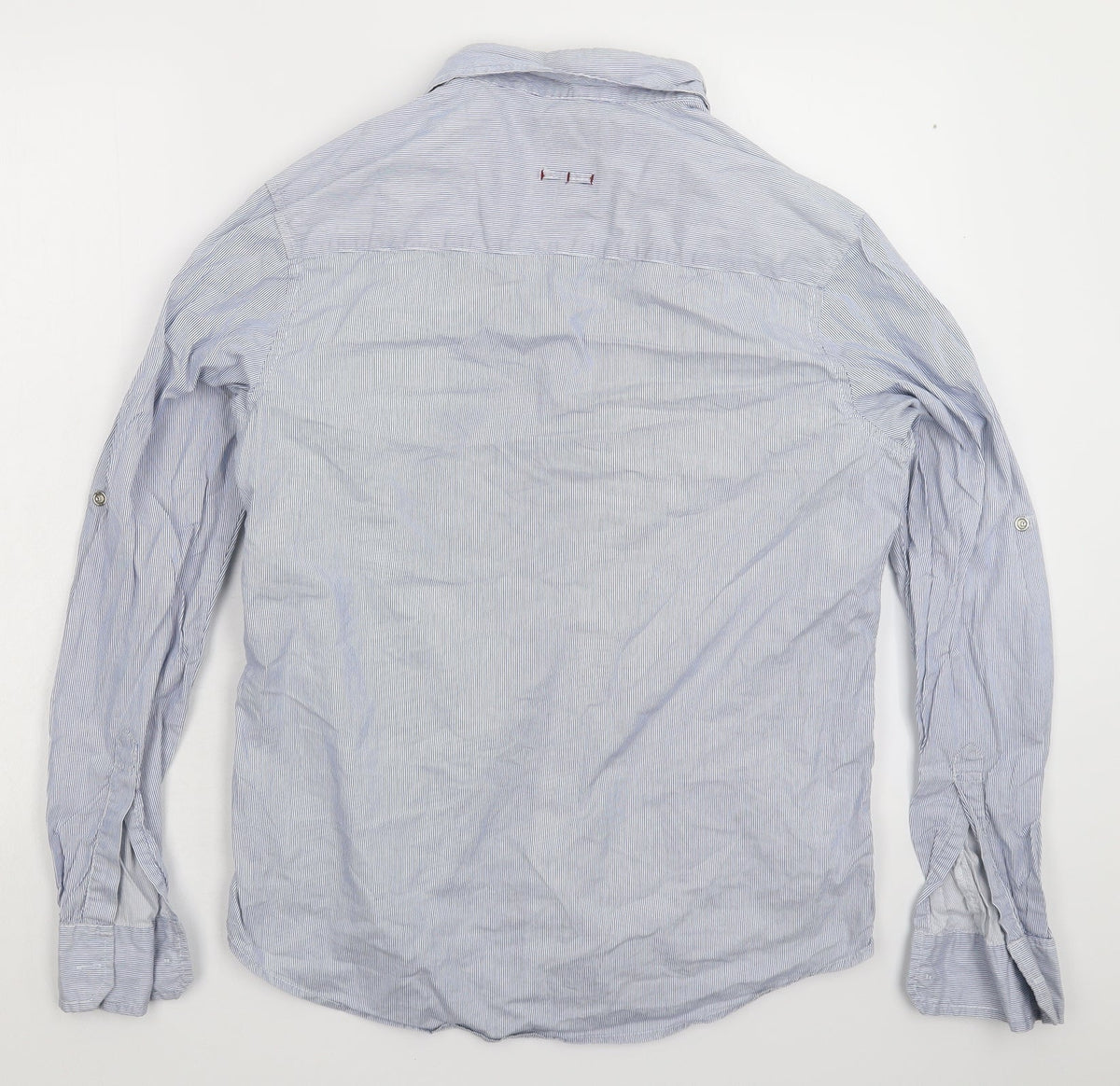 Numero Uno Womens Blue Striped  Basic Button-Up Size L