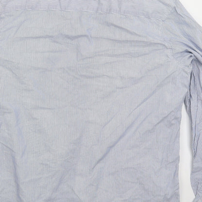 Numero Uno Womens Blue Striped  Basic Button-Up Size L