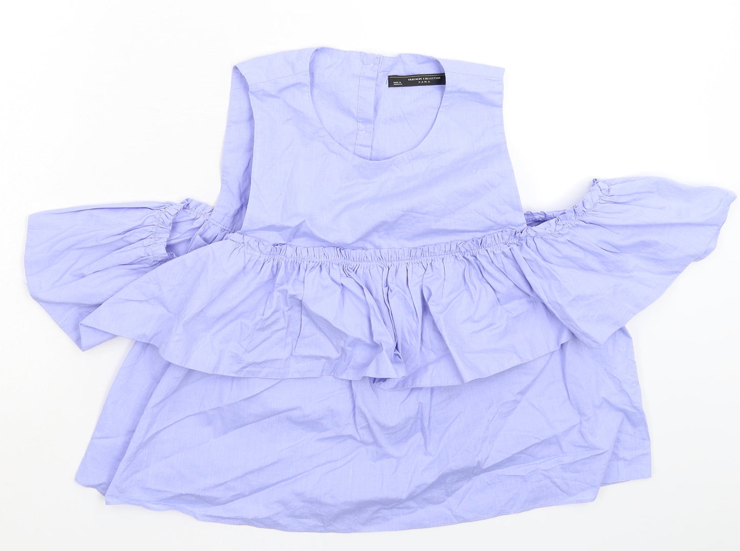 Womens UK Size S Zara Blue Basic Button-Up