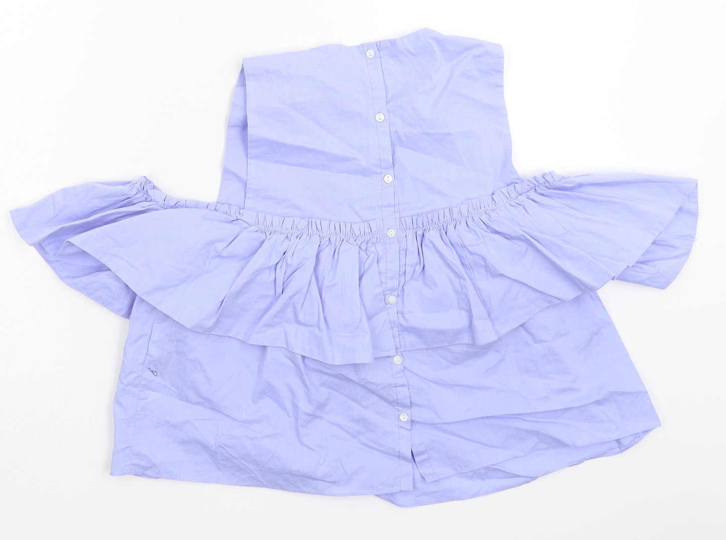 Womens UK Size S Zara Blue Basic Button-Up