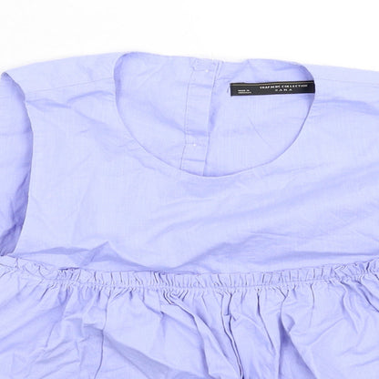 Womens UK Size S Zara Blue Basic Button-Up