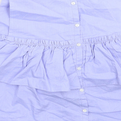 Womens UK Size S Zara Blue Basic Button-Up