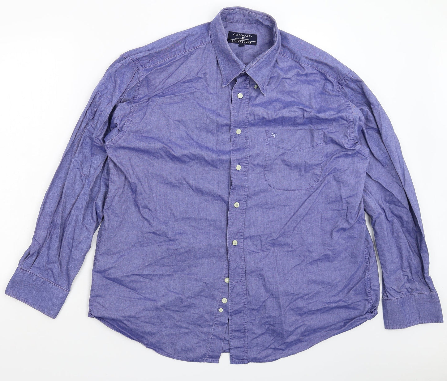 Armand Thiery Mens Blue    Button-Up Size L
