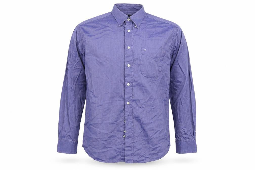 Mens UK Size L Armand Thiery Blue  Button-Up Long Sleeve Casual Shirt