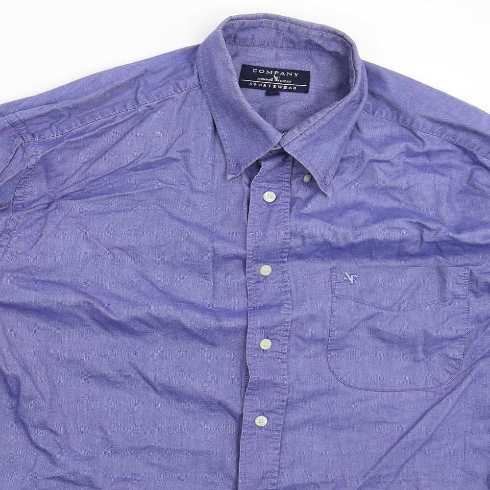 Armand Thiery Mens Blue    Button-Up Size L