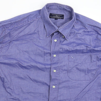 Armand Thiery Mens Blue    Button-Up Size L