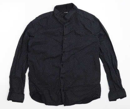 Mens UK Size L Outrage Black  Button-Up Long Sleeve Casual Shirt