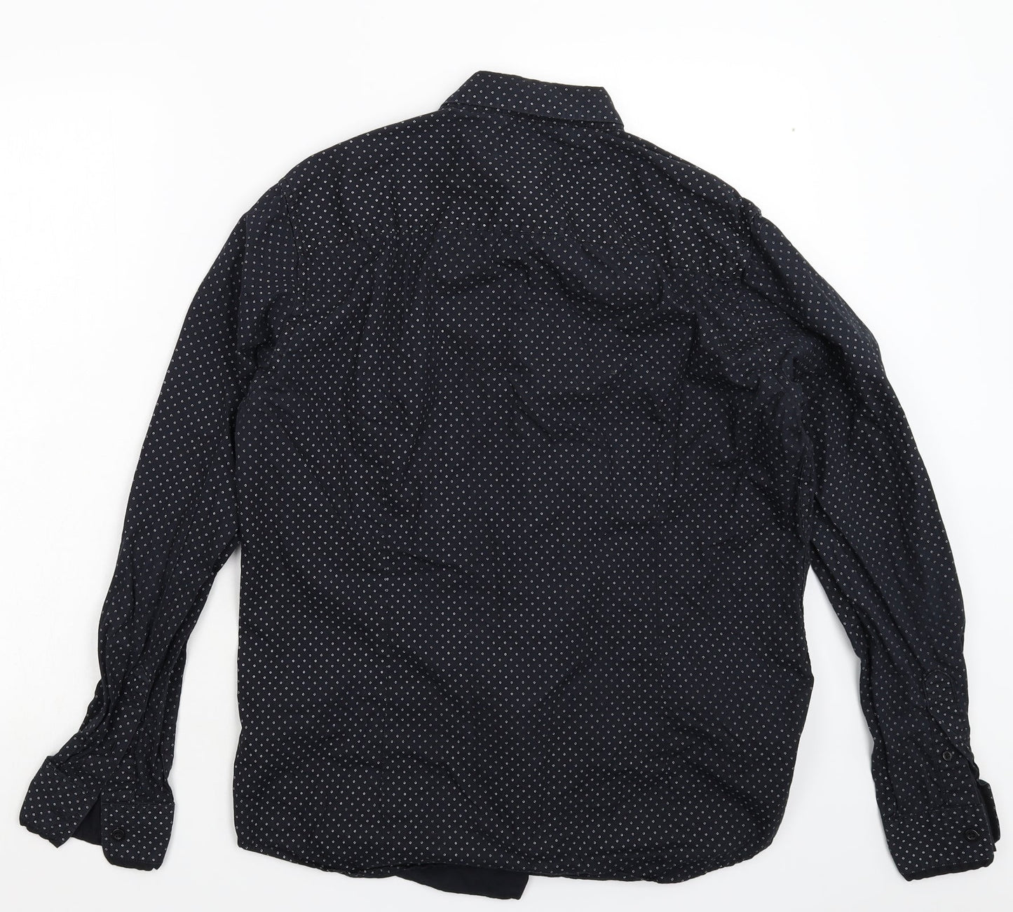 Mens UK Size L Outrage Black  Button-Up Long Sleeve Casual Shirt