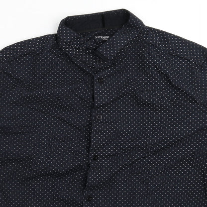 Mens UK Size L Outrage Black  Button-Up Long Sleeve Casual Shirt