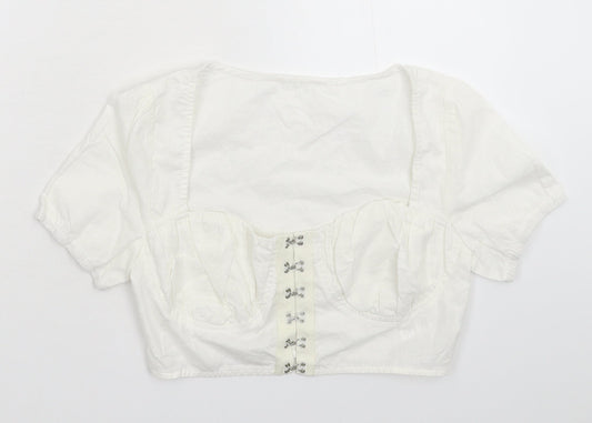 Boohoo Womens White   Basic T-Shirt Size 8