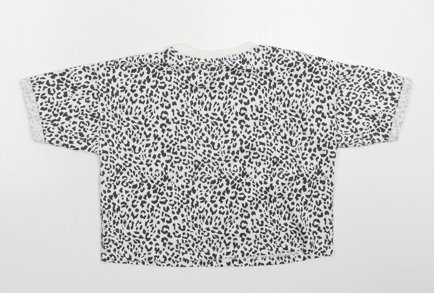 George Girls White Animal Print  Basic T-Shirt Size 11-12 Years