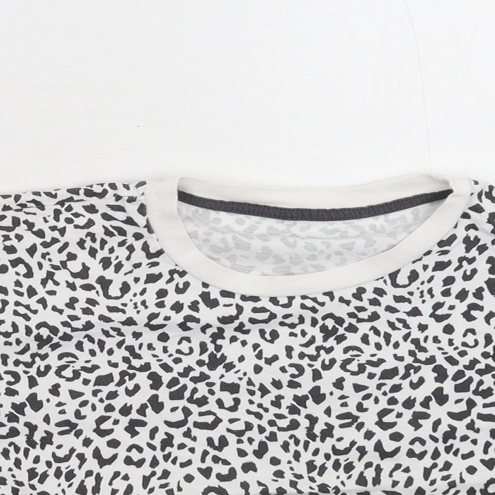 George Girls White Animal Print  Basic T-Shirt Size 11-12 Years