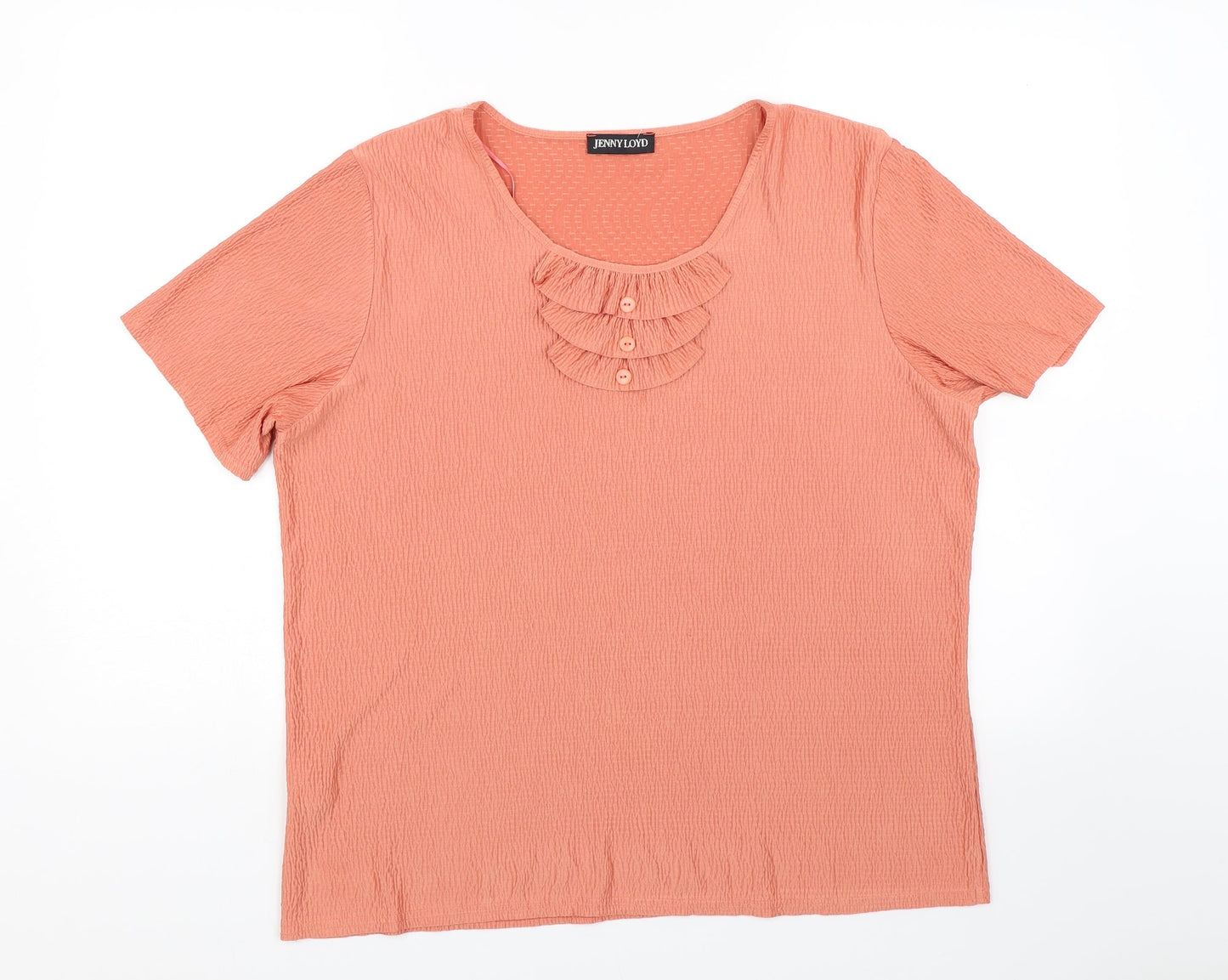 Womens UK Size XL Jenny Lloyd Orange Basic T-Shirt