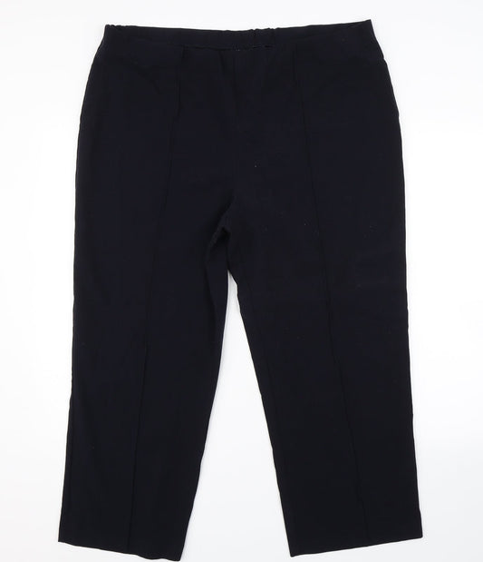 Womens UK Size 20 Isle Essentials Regular Fit Carrot Blue Trousers