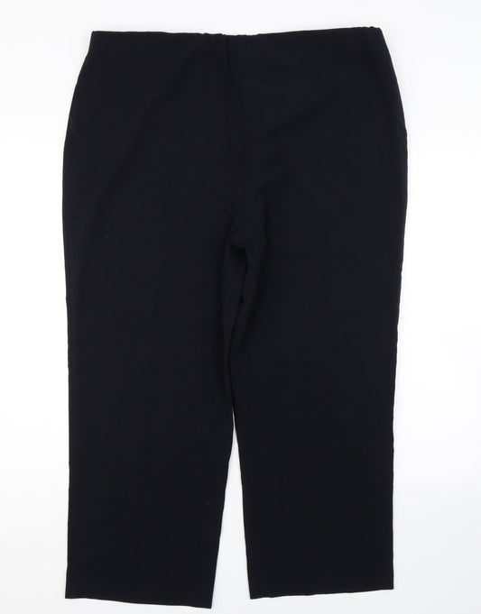 Womens UK Size 20 Isle Essentials Regular Fit Carrot Blue Trousers
