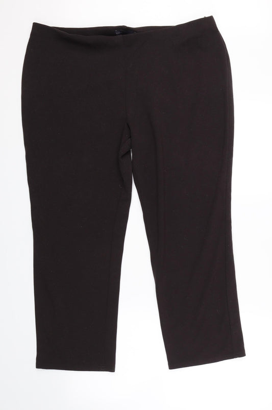 M&S Womens Brown   Carrot Trousers Size 18 L25 in