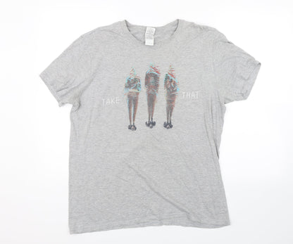 Womens UK Size L Gildan Grey Basic T-Shirt