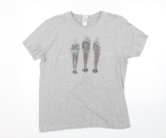 Womens UK Size L Gildan Grey Basic T-Shirt