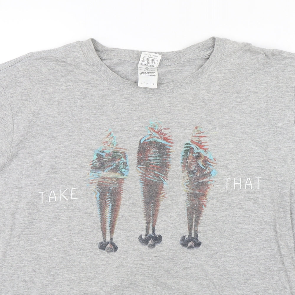 Womens UK Size L Gildan Grey Basic T-Shirt