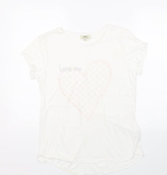 Papaya Womens White   Basic T-Shirt Size 12