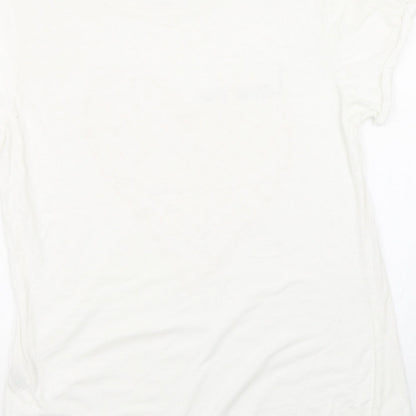 Papaya Womens White   Basic T-Shirt Size 12