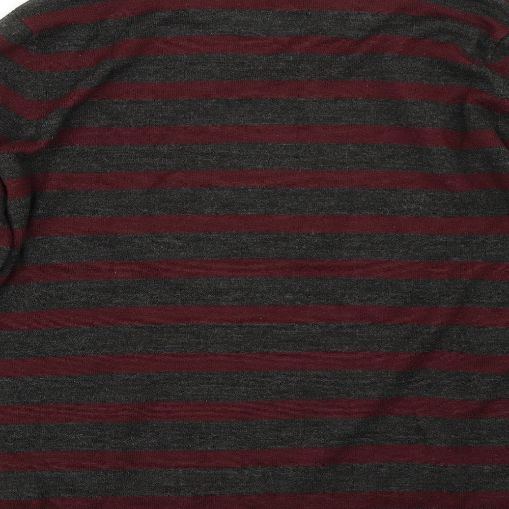 Burton Mens Red Striped  Pullover Jumper Size M