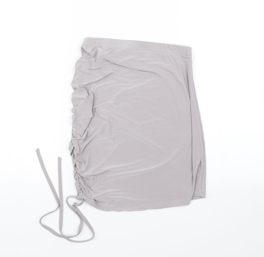 Boohoo Womens Grey   Wrap Skirt Size 10