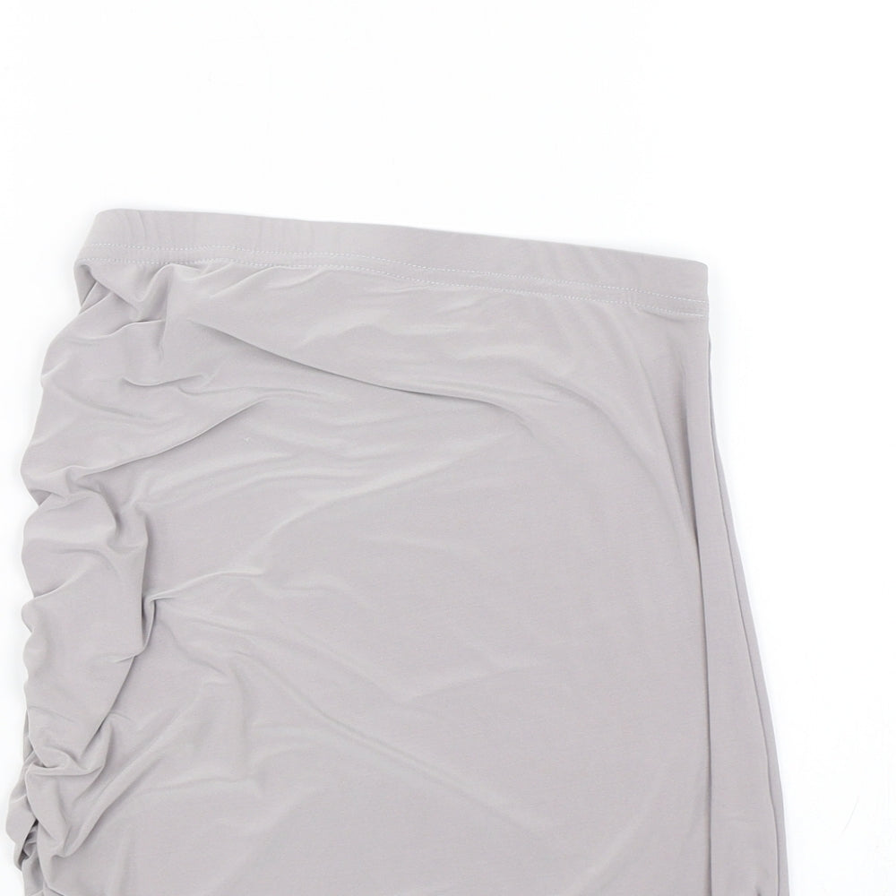 Boohoo Womens Grey   Wrap Skirt Size 10