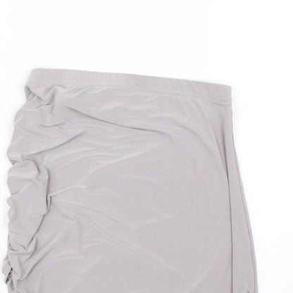 Boohoo Womens Grey   Wrap Skirt Size 10