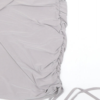 Boohoo Womens Grey   Wrap Skirt Size 10