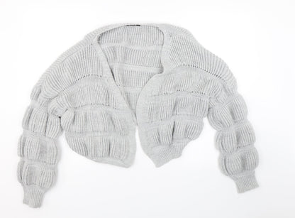 Nana Womens Grey Striped  Cardigan Jumper Size M