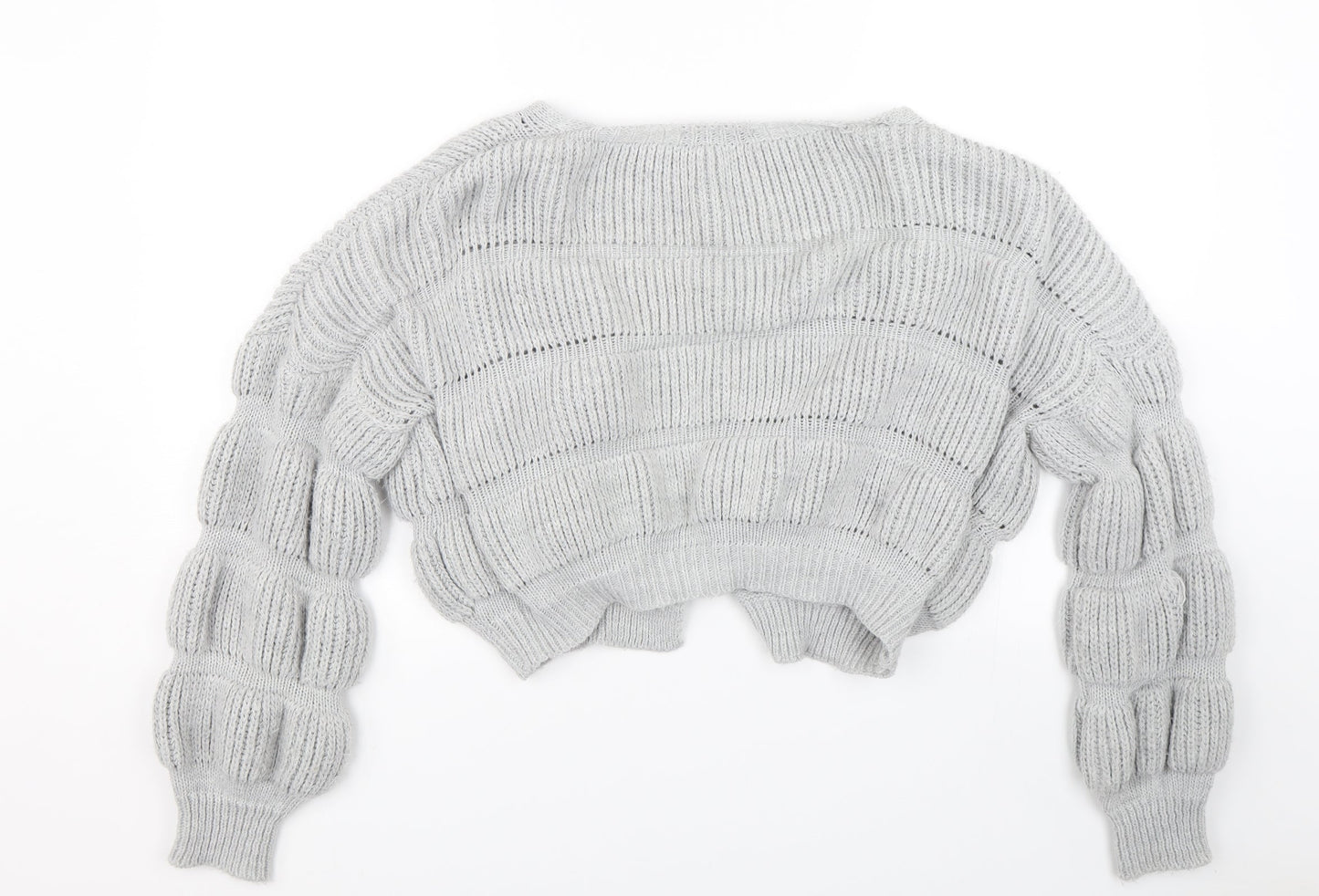 Nana Womens Grey Striped  Cardigan Jumper Size M
