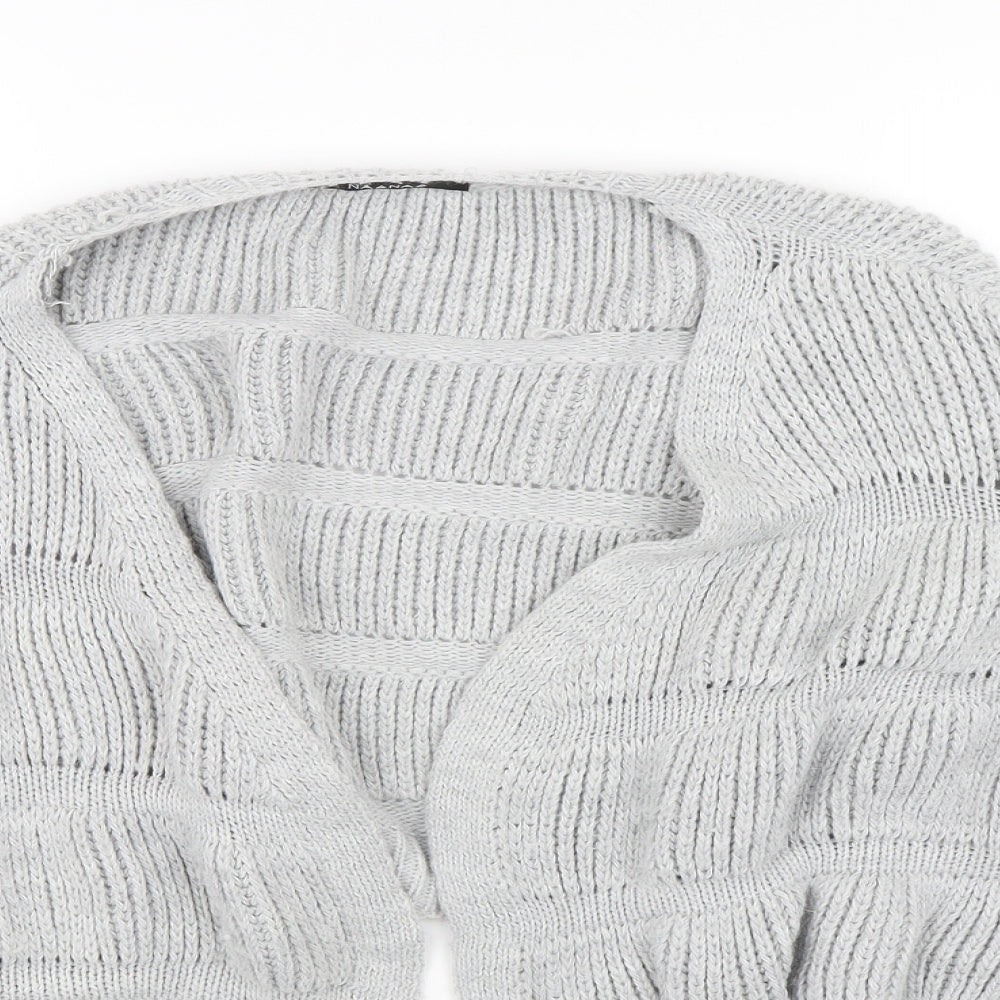 Nana Womens Grey Striped  Cardigan Jumper Size M