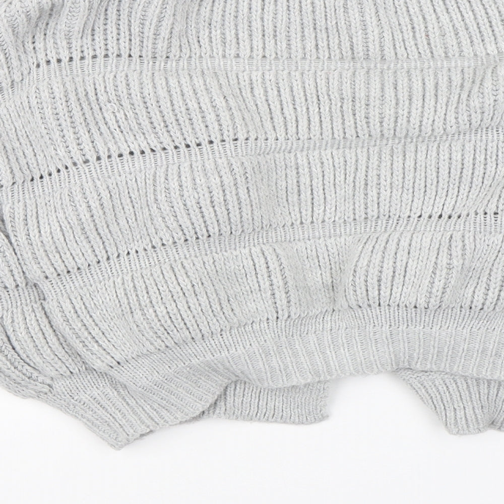 Nana Womens Grey Striped  Cardigan Jumper Size M