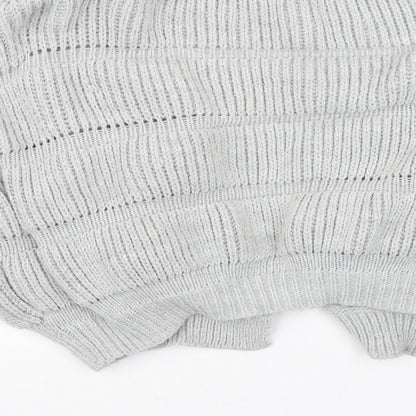 Nana Womens Grey Striped  Cardigan Jumper Size M