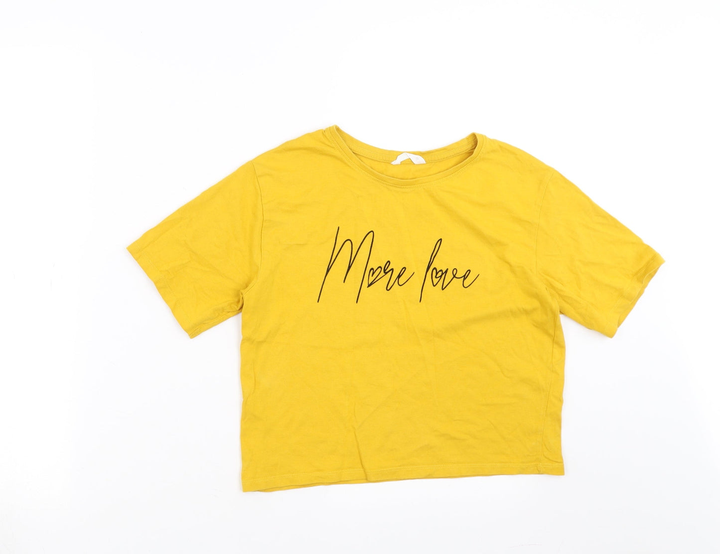 Candy Couture Girls Yellow   Cropped T-Shirt Size 13 Years  - more love