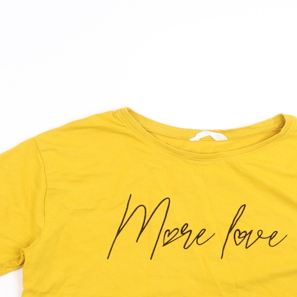 Candy Couture Girls Yellow   Cropped T-Shirt Size 13 Years  - more love