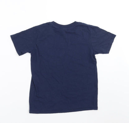 Gildan Girls Blue   Basic T-Shirt Size 7-8 Years  - though she be but little, she is fierce