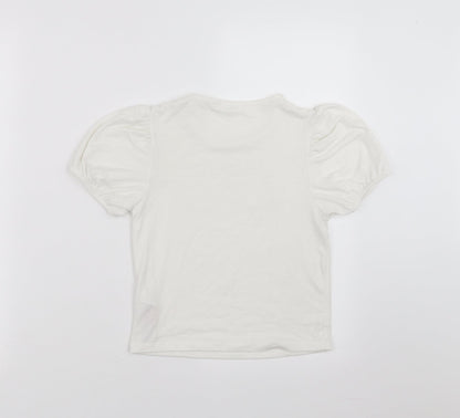 Primark Girls White   Basic T-Shirt Size 10-11 Years  - always see the bright side