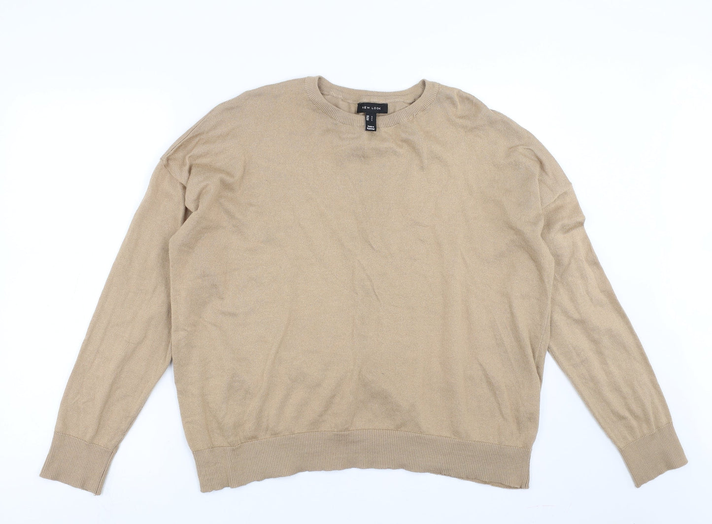 Womens UK Size L New Look Beige Pullover Jumper