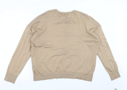 Womens UK Size L New Look Beige Pullover Jumper