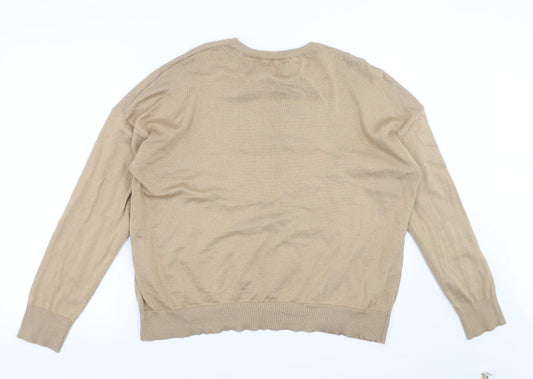 Womens UK Size L New Look Beige Pullover Jumper