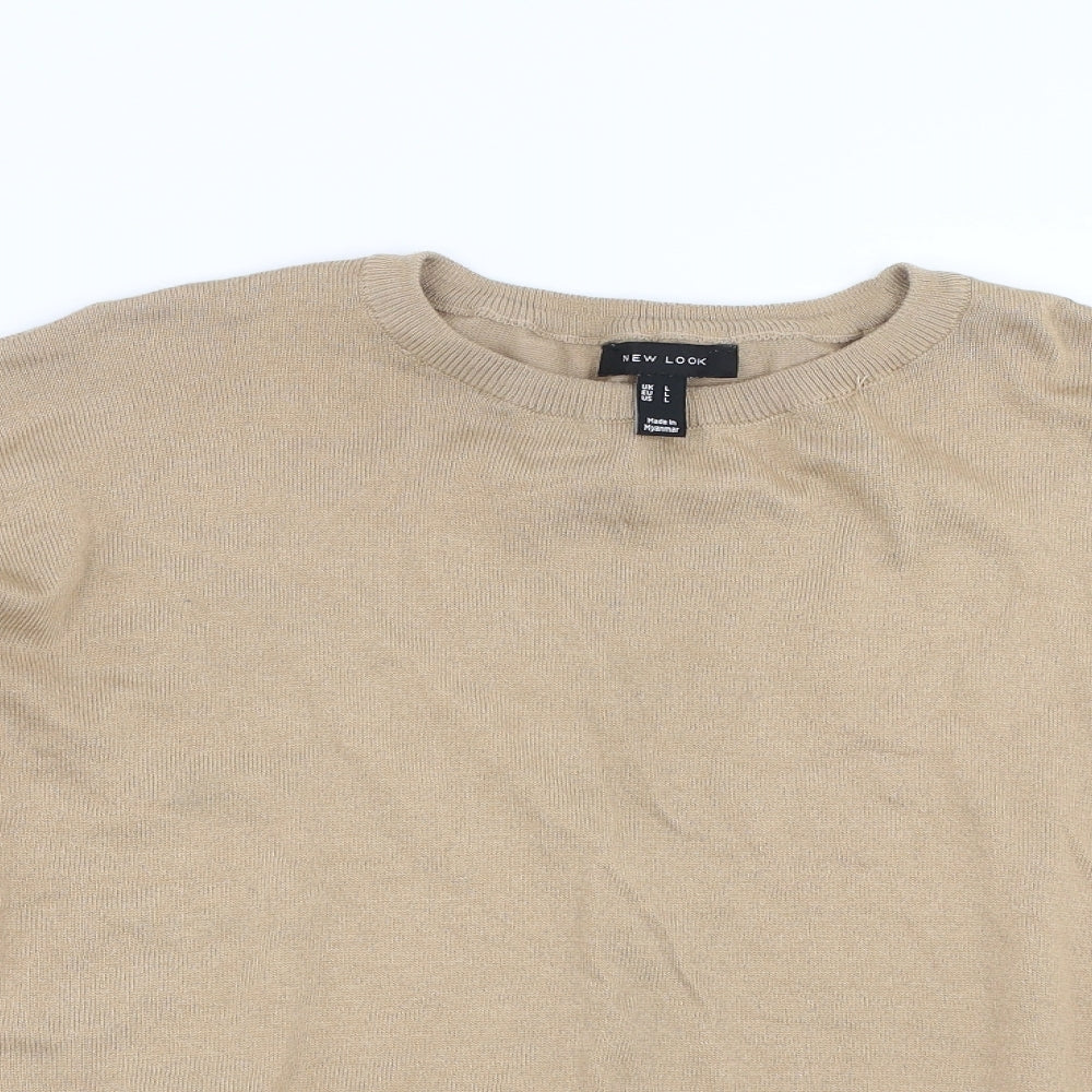 Womens UK Size L New Look Beige Pullover Jumper