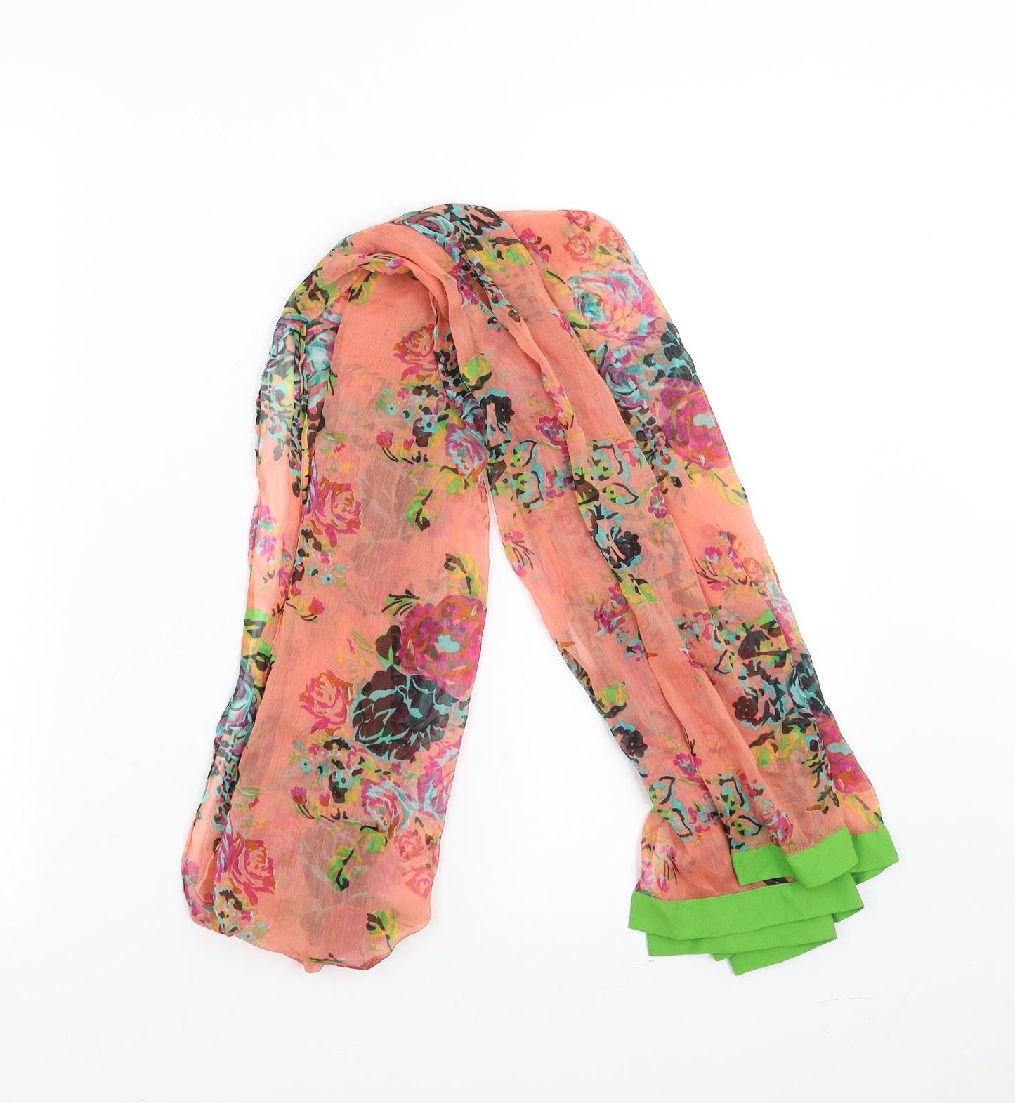 Preworn Womens Pink Floral   Scarf