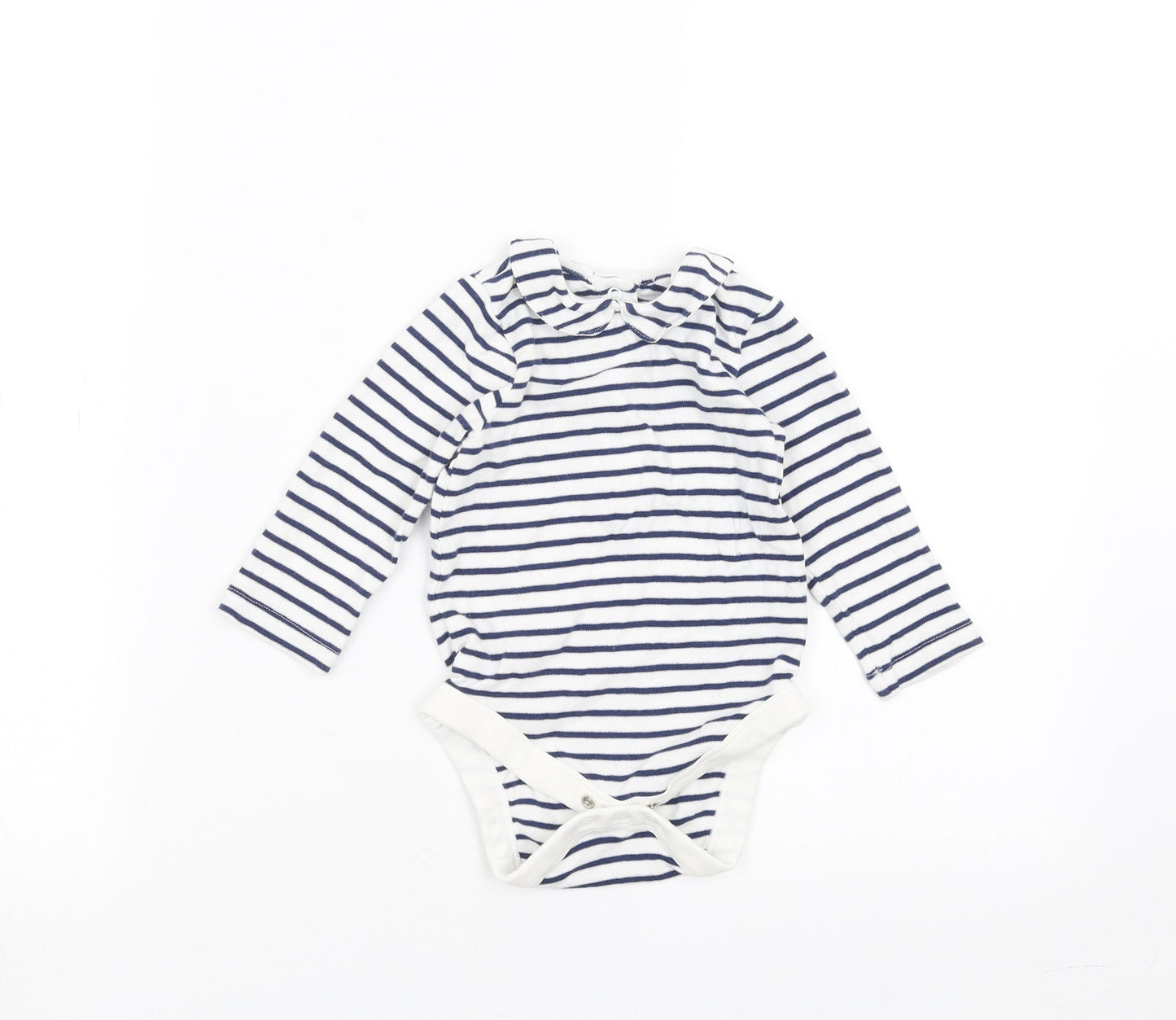 Marks and Spencer Boys Black Striped  Babygrow One-Piece Size 6-9 Months
