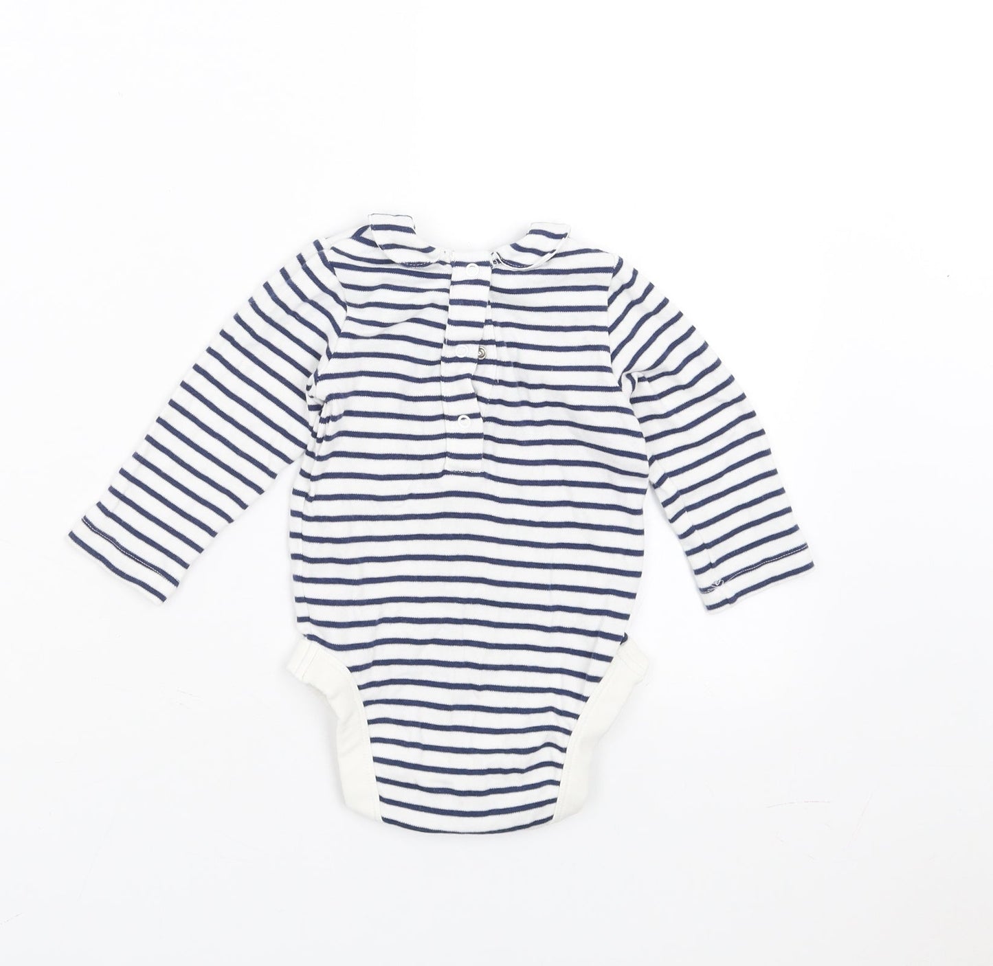 Marks and Spencer Boys Black Striped  Babygrow One-Piece Size 6-9 Months