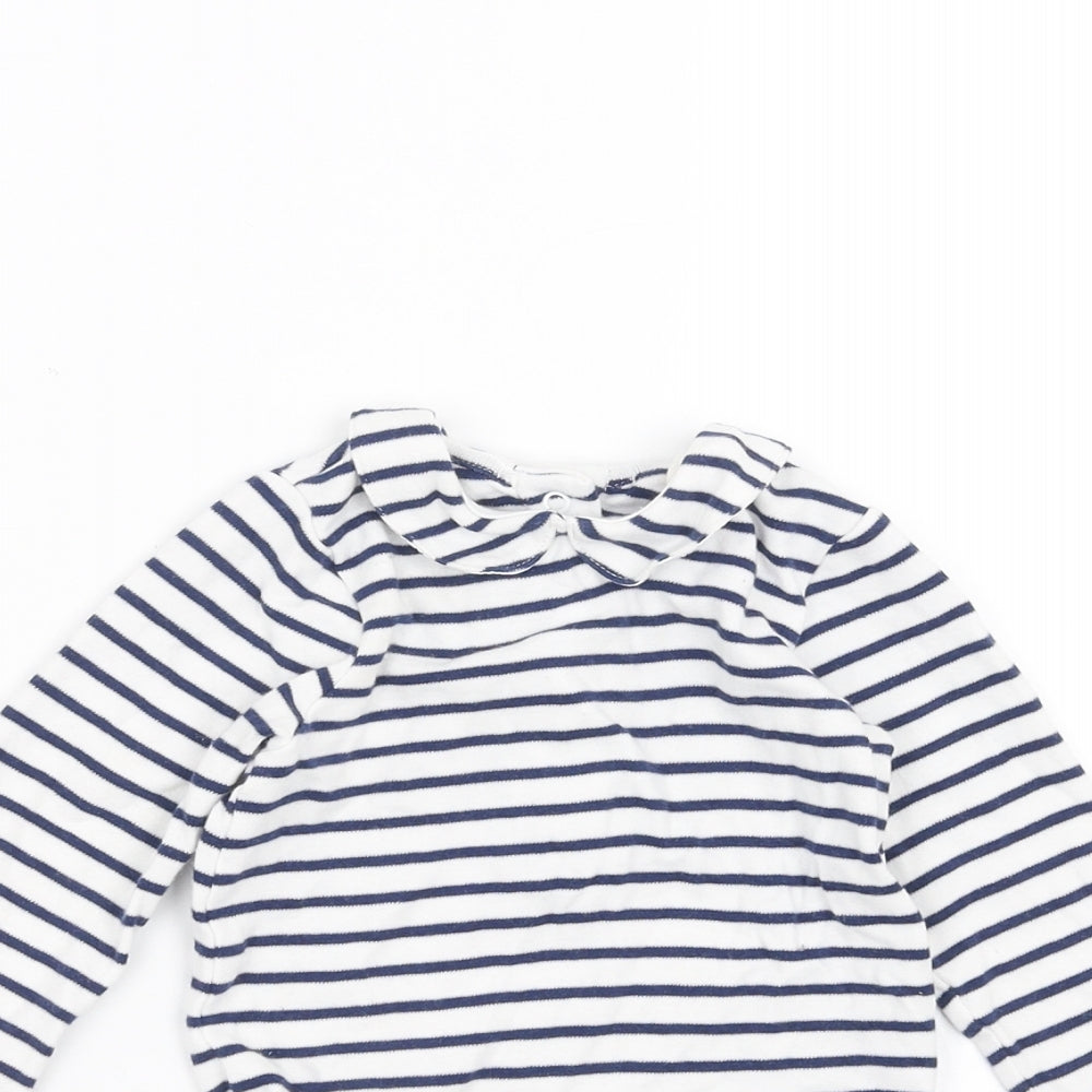 Marks and Spencer Boys Black Striped  Babygrow One-Piece Size 6-9 Months