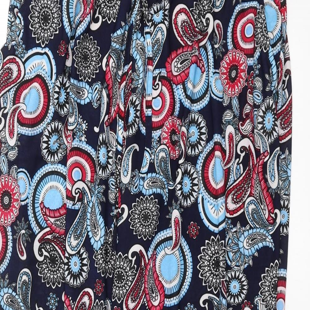 Preworn Girls Blue Paisley  Pedal Pusher Trousers Size 3XL